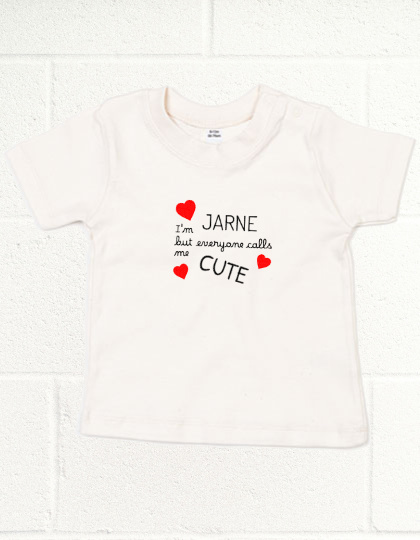 Geborduurde Baby T-shirt "cute"