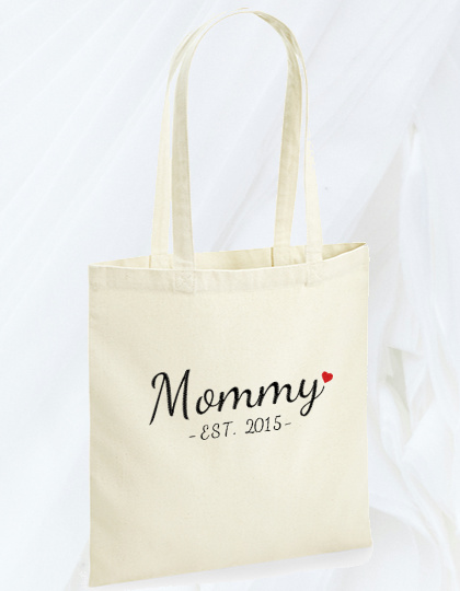 Geborduurde Totebag "Mommy est."