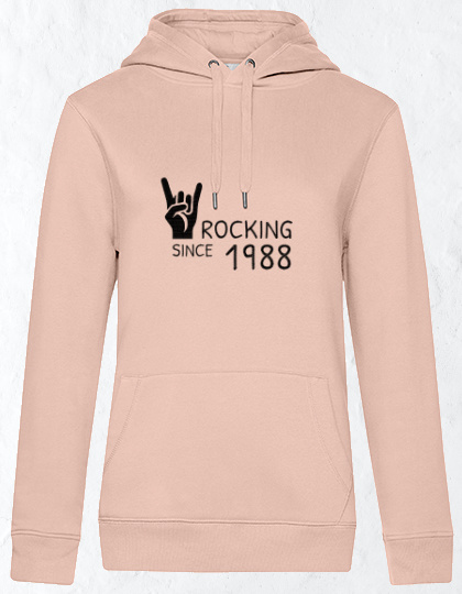 Geborduurde Hoodie "Rocking since"