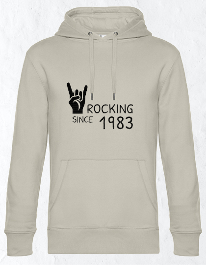 Geborduurde Hoodie "Rocking since"