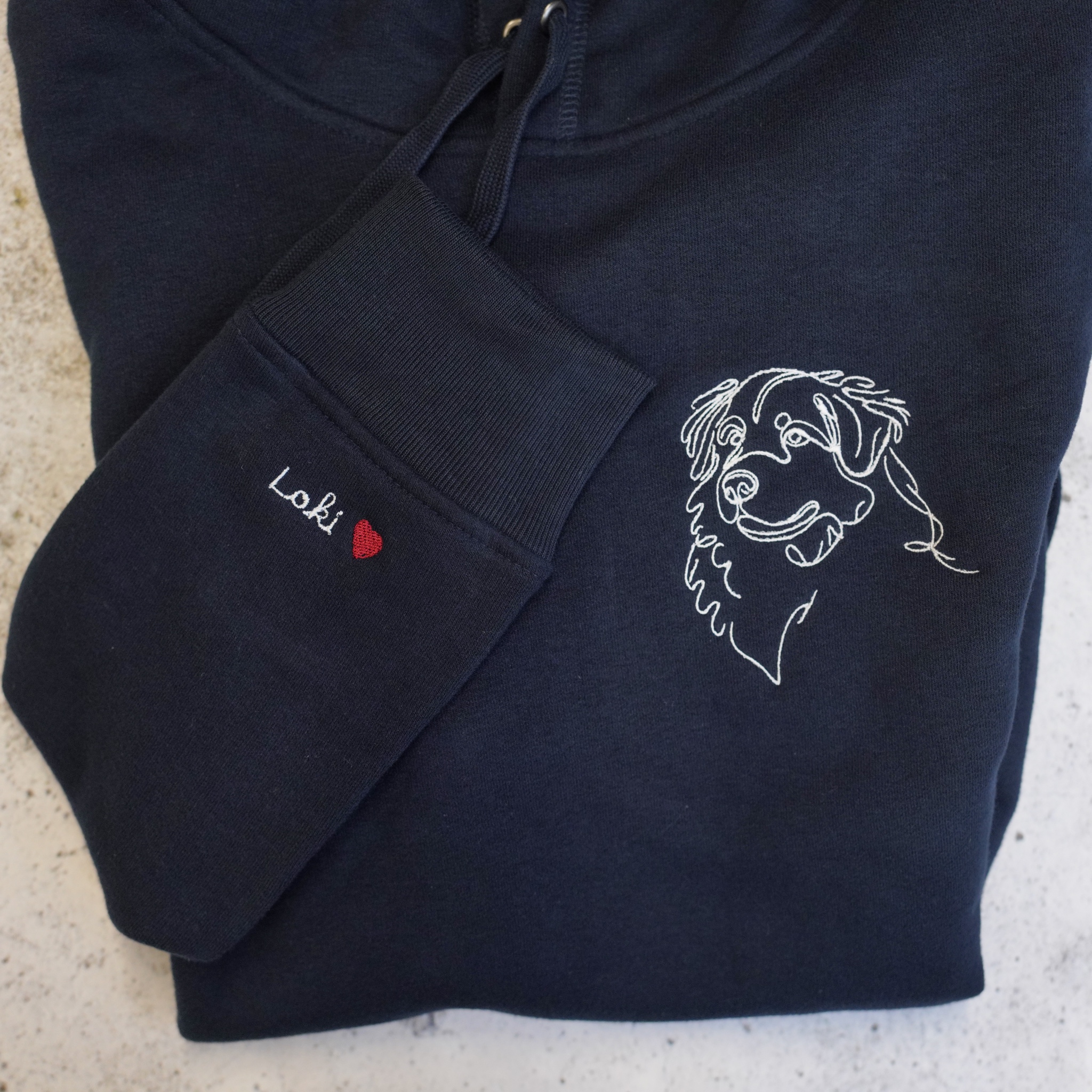 Voorbeeld van geborduurde Hoodie